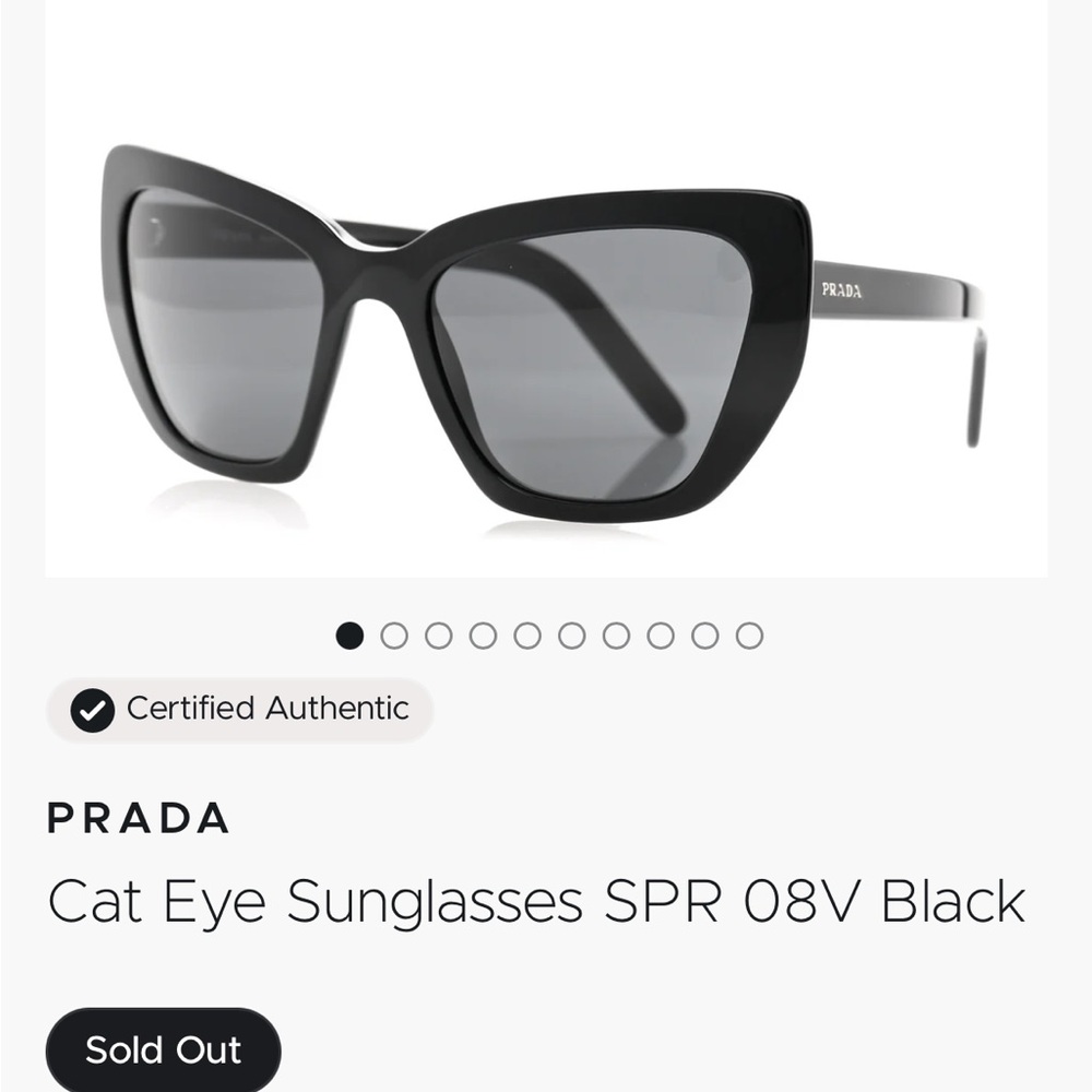 RESERVED **PRADA SOLD OUT Black Cat-Eye Sunglasses
